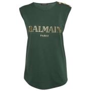 Balmain Pre-owned Pre-owned Tyg toppar Green, Dam