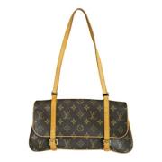 Louis Vuitton Vintage Pre-owned Tyg axelremsvskor Brown, Dam