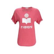 Isabel Marant Linne T-shirt med Logotyp Red, Dam