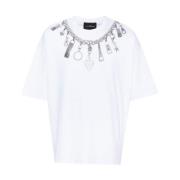 John Richmond T-shirt med dekorativt tryck White, Herr