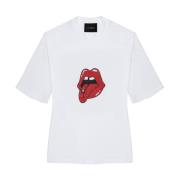 John Richmond T-shirt med varmtryckt tryck White, Dam