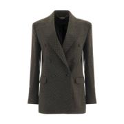 John Richmond Lång blazer med allover mönster Gray, Dam