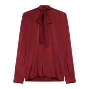 Max Mara Sidensatin skjorta Bordeaux Red, Dam