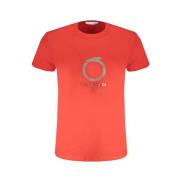 Trussardi Röd Bomull Tryck Logo T-Shirt Red, Dam