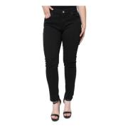 Dolce & Gabbana Svarta Skinny Denim Jeans med Logo Black, Dam