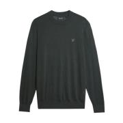 Lyle & Scott Grå Merino Crew Neck Sweater Gray, Herr