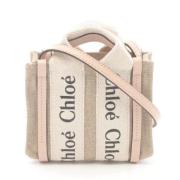 Chloé Pre-owned Pre-owned Canvas handvskor Beige, Dam