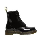 Dr. Martens Svarta läderankelstövlar Black, Dam