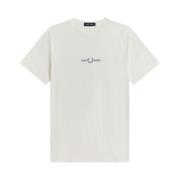 Fred Perry Broderad T -skjorta White, Herr