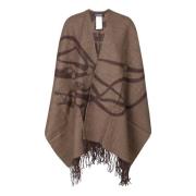 Ralph Lauren Qstrn Vrszd Poncho Brown, Dam