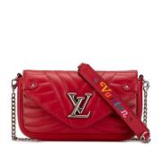 Louis Vuitton Vintage Pre-owned Laeder crossbodyvskor Red, Dam