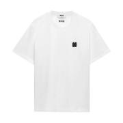 Msgm Bomull T-shirt med unik design White, Herr