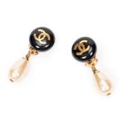 Chanel Vintage Pre-owned Paerlor rhngen Black, Dam