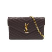 Yves Saint Laurent Vintage Pre-owned Laeder axelremsvskor Brown, Dam