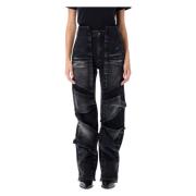 Y/Project Svart Faded Multi Panel Jeans Black, Dam