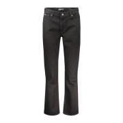 Guess Svarta bomulls Straight-Leg Jeans & Byxor Black, Dam