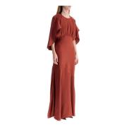 Zimmermann Eden Maxi Klänning med Cape-ärmar Red, Dam