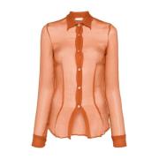 Dries Van Noten Molnig Vit Skjorta Orange, Dam