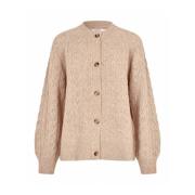 Masai Chunky Cardigan Beige Mel Beige, Dam