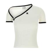 Courrèges Klassisk Vit Bomull T-shirt White, Dam