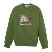 Timberland Äventyr Box Fit Badge Grön Sweatshirt Green, Herr