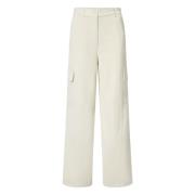 Essentiel Antwerp Kräm Corduroy Cargo Byxor Gazou White, Dam