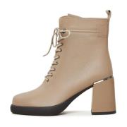 Cesare Gaspari Klassiska högklackade ankelboots - Beige Beige, Dam