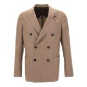 Lardini Kashmir Blazer Prins av Wales Rutig Brown, Herr