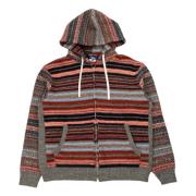 Junya Watanabe Multifärgad Ull Jacquard Hoodie med Huva Multicolor, He...