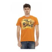 Trussardi Casual T-shirt med rund hals Orange, Herr