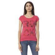 Trussardi Casual T-shirt med korta ärmar och rund hals Pink, Dam