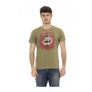 Trussardi Casual T-shirt med rund hals Green, Herr