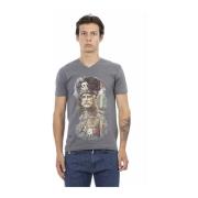 Trussardi Kortärmad V-ringad T-shirt Gray, Herr