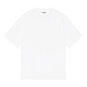 Ganni Vit Bomull Rund Hals T-Shirt White, Dam