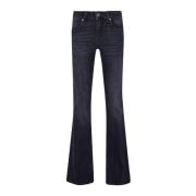 Liu Jo Flare stretch denim jeans med använd tvätt Blue, Dam