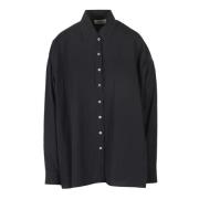 Ottod'Ame Poplin Skjorta med Klassisk Krage Black, Dam