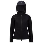 Moncler Vattentät Scuba Jersey Jacka med Logotyp Black, Dam