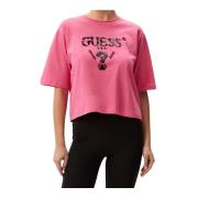 Guess Dam Logotyp T-shirt Pink, Dam