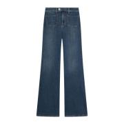 Pinko Mörkblå Flare Jeans Blue, Dam