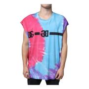 Dolce & Gabbana Tie Dye Bomull Logo T-shirt Multicolor, Herr