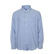 Nn07 Arne Randig Skjorta med Button-Down Krage Blue, Herr