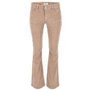 DNM Pure Flaredbyxa i sammet Flynn-stil Beige, Dam