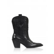 Dwrs Elegant westernboot i svart läder Black, Dam