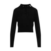 Simone Rocha Svart Tröja Elegant Blandning Ull Silk Black, Dam