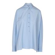 Ottod'Ame Poplin Skjorta med Klassisk Krage Blue, Dam