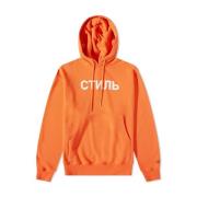 Heron Preston Ctnmb Logo Hoodie Orange/White Sweatshirt Orange, Herr