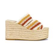 Castañer Kil Espadrillos Sandaler Multifärgad Logohäl Beige, Dam