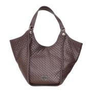 Marc Ellis Brun Shopper Väska med Diamantmönster Brown, Dam