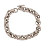 Marni Silver Choker med Rhinestones och T-Bar Gray, Dam