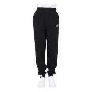 PUMA Sportig Broderad Joggers Black, Dam